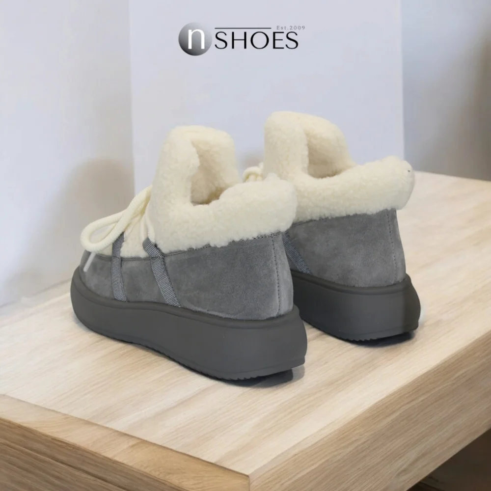 Trendy Women’s Grey-White Suede Uggs ALLSY Lonza 192419 191057 89393-80b model 5736