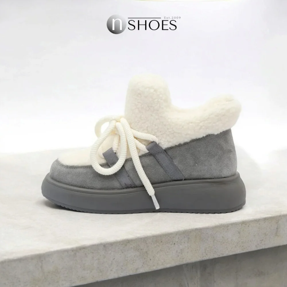 Trendy Women’s Grey-White Suede Uggs ALLSY Lonza 192419 191057 89393-80b model 5736