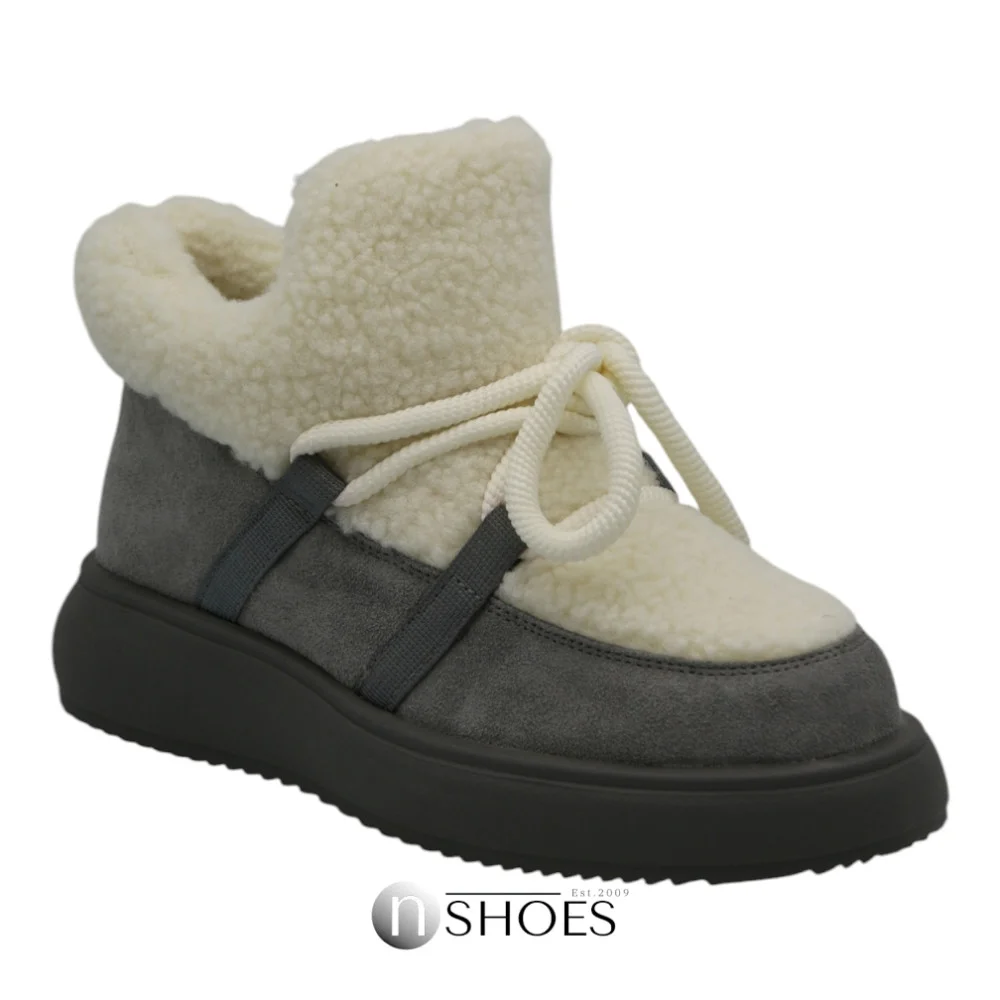 Trendy Women’s Grey-White Suede Uggs ALLSY Lonza 192419 191057 89393-80b model 5736