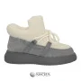 Trendy Women’s Grey-White Suede Uggs ALLSY Lonza 192419 191057 89393-80b model 5736
