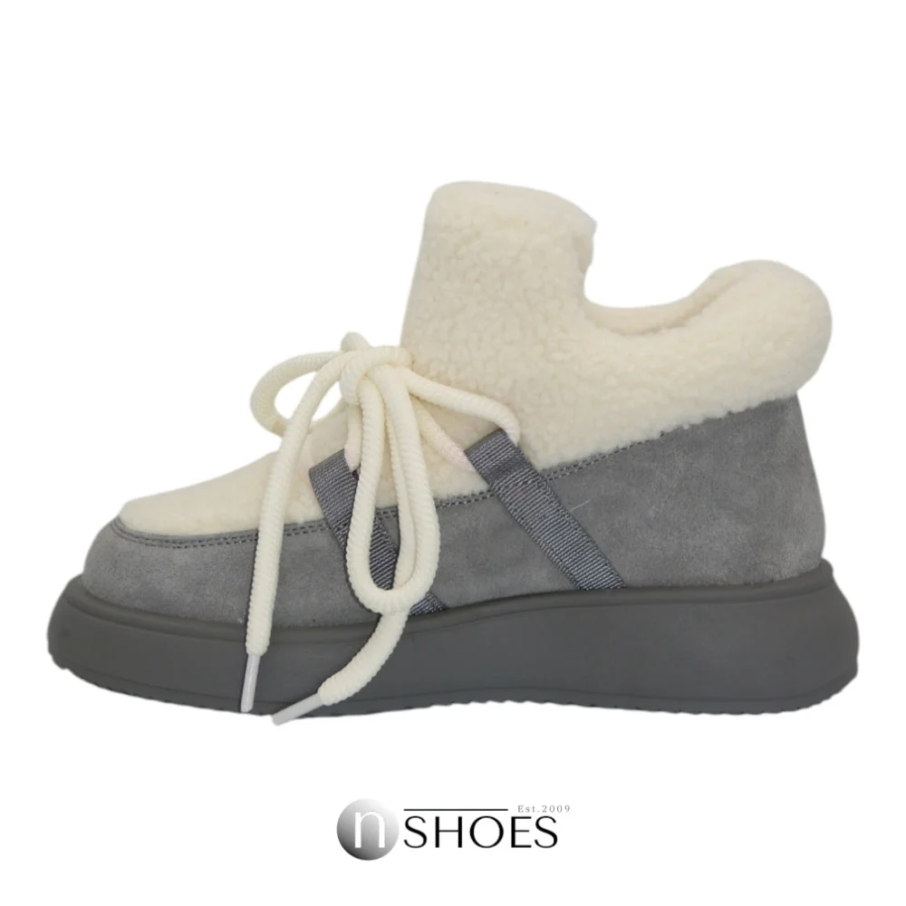 Trendy Women’s Grey-White Suede Uggs ALLSY Lonza 192419 191057 89393-80b model 5736