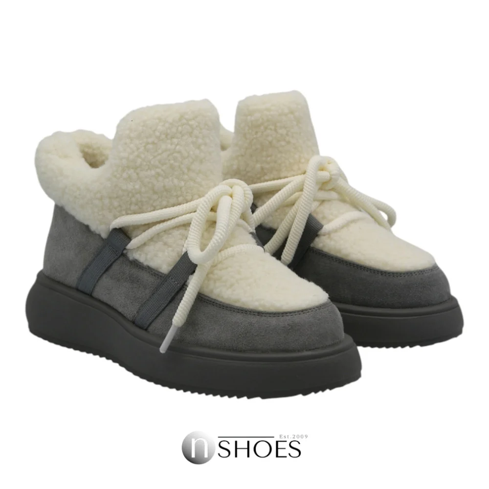 Trendy Women’s Grey-White Suede Uggs ALLSY Lonza 192419 191057 89393-80b model 5736