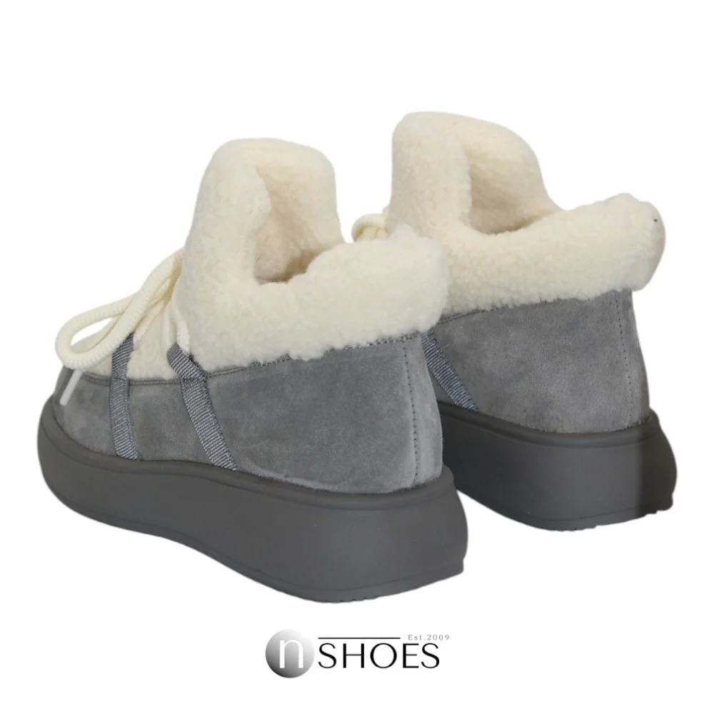 Trendy Women’s Grey-White Suede Uggs ALLSY Lonza 192419 191057 89393-80b model 5736