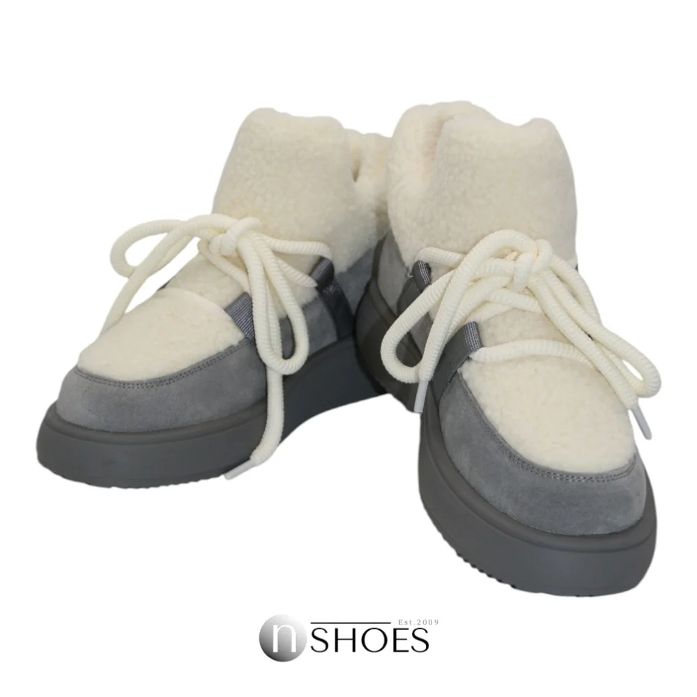 Trendy Women’s Grey-White Suede Uggs ALLSY Lonza 192419 191057 89393-80b model 5736