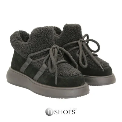Fashionable women's black suede ugg boots with inserts on top lamb ALLSY Lonza 191058 192419 89393-80-1 black suede 5737