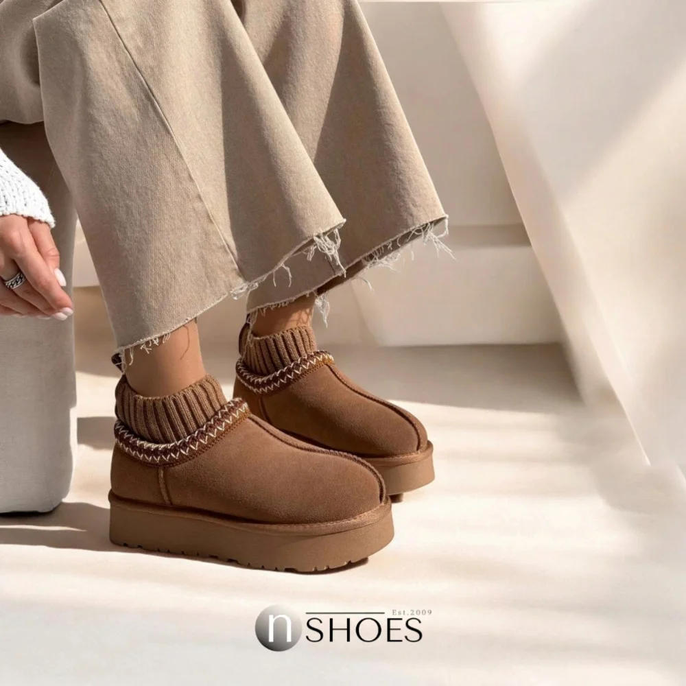 Замшеві жіночі сноубутси з вишиванкою ALLSY Lonza 192424 модель 5738