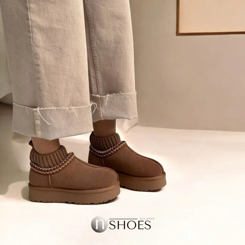 Замшеві жіночі сноубутси з вишиванкою ALLSY Lonza 192424 модель 5738