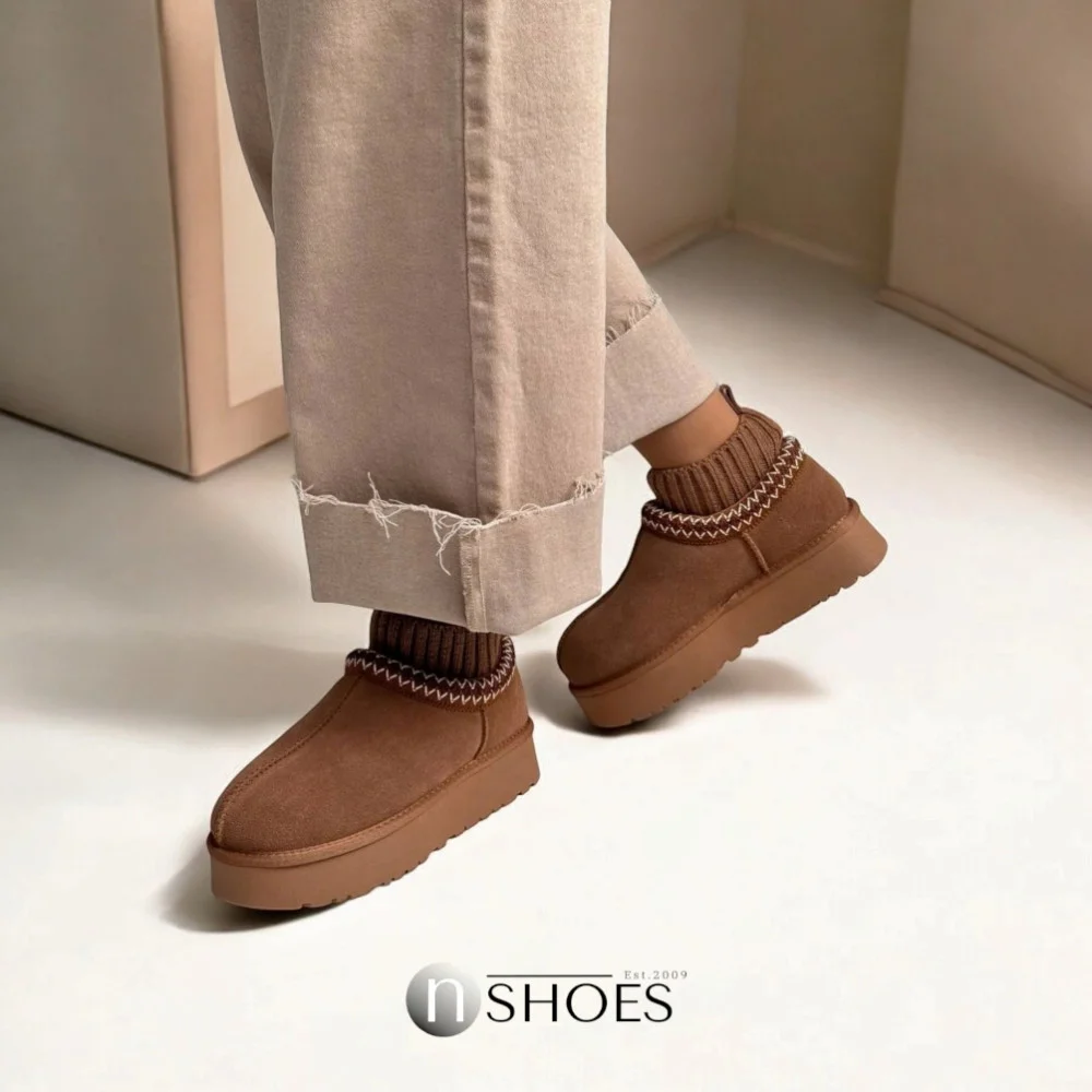 Замшеві жіночі сноубутси з вишиванкою ALLSY Lonza 192424 модель 5738