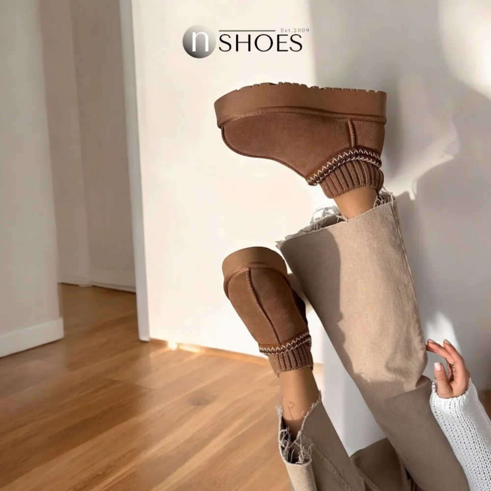 Замшеві жіночі сноубутси з вишиванкою ALLSY Lonza 192424 модель 5738