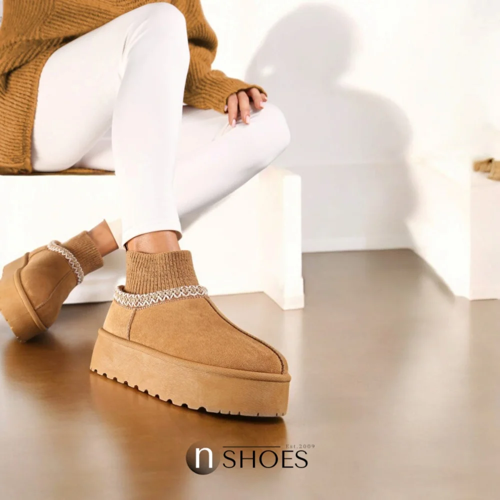 Замшеві жіночі сноубутси з вишиванкою ALLSY Lonza 192424 модель 5738