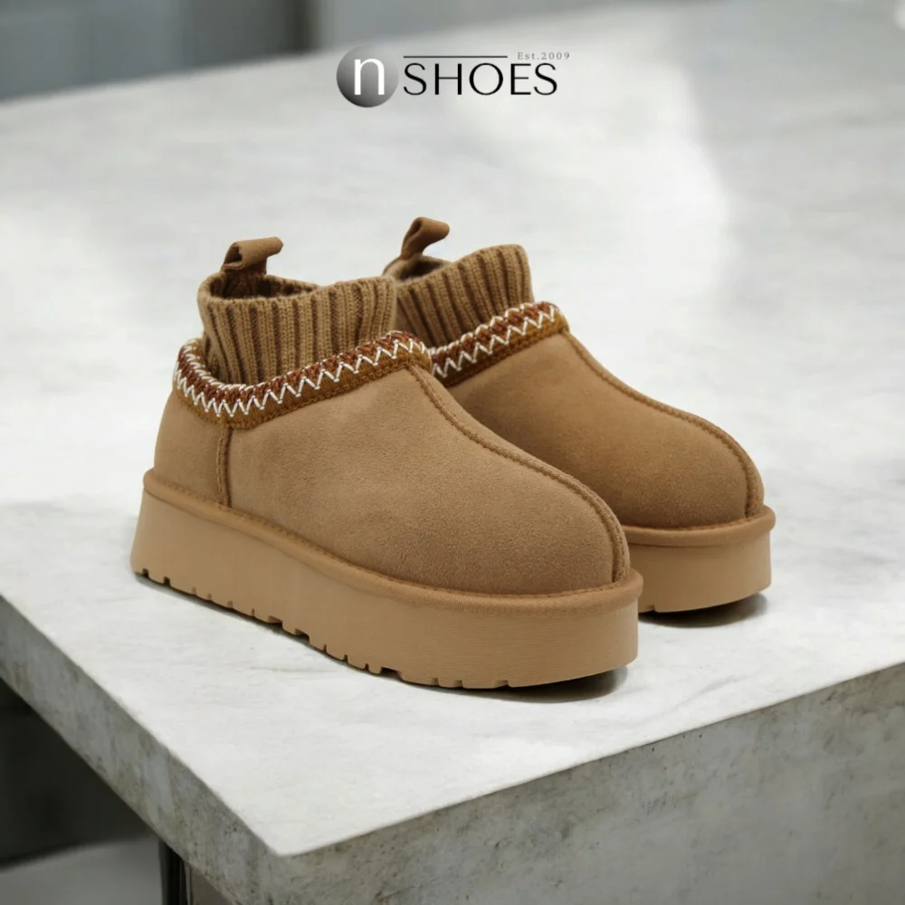 Замшеві жіночі сноубутси з вишиванкою ALLSY Lonza 192424 модель 5738