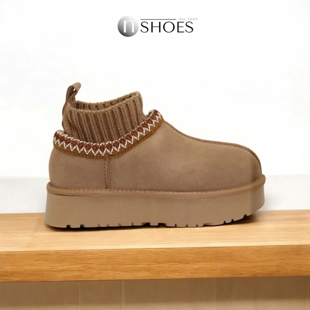 Замшеві жіночі сноубутси з вишиванкою ALLSY Lonza 192424 модель 5738