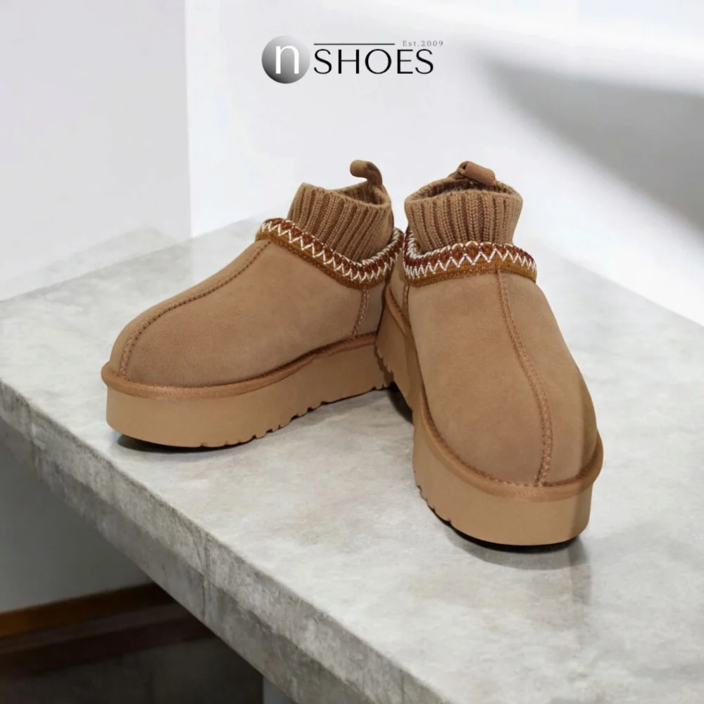 Замшеві жіночі сноубутси з вишиванкою ALLSY Lonza 192424 модель 5738