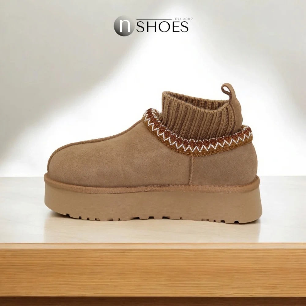 Замшеві жіночі сноубутси з вишиванкою ALLSY Lonza 192424 модель 5738