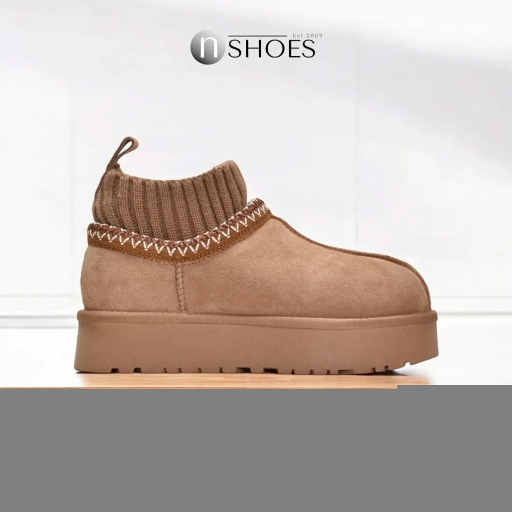 Замшеві жіночі сноубутси з вишиванкою ALLSY Lonza 192424 модель 5738