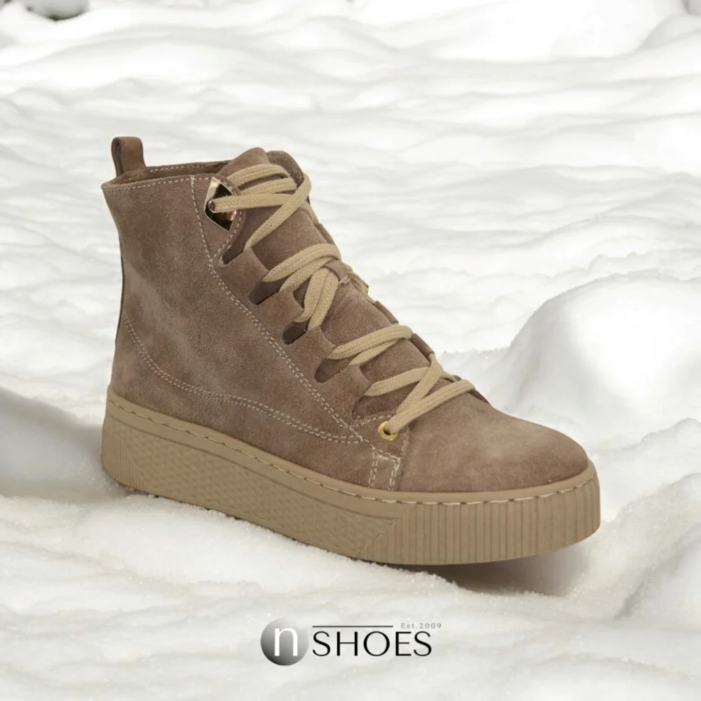 Жіночі бежеві шкіряні зимові кросівки Simen 7410a w taupe ow 5739