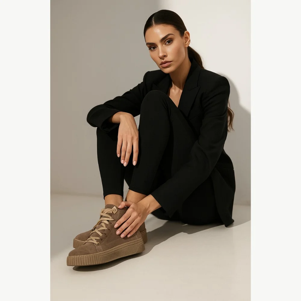 Жіночі бежеві шкіряні зимові кросівки Simen 7410a w taupe ow 5739