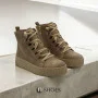 Жіночі бежеві шкіряні зимові кросівки Simen 7410a w taupe ow 5739