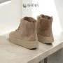 Жіночі бежеві шкіряні зимові кросівки Simen 7410a w taupe ow 5739