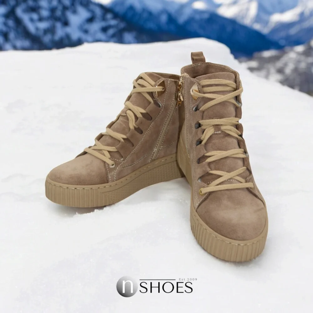 Жіночі бежеві шкіряні зимові кросівки Simen 7410a w taupe ow 5739