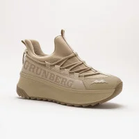 Women's beige demi-season sneakers on a platform with thermal insulation GRUNBERG 148880 01-03E 5744 made of waterproof micropolytex