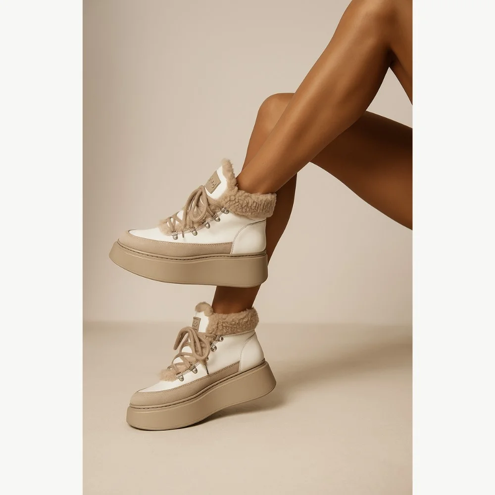 Жіночі модні зимові черевики Nessi 5790 5748 з натуральної шкіри модель 5748