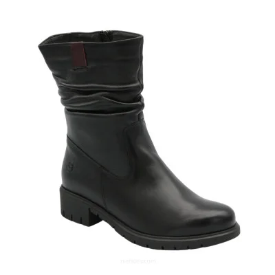 Women's black leather winter high boots Steizer L 3 362 Czarny B bordo 5750 made of genuine leather and wool from a Polish factory