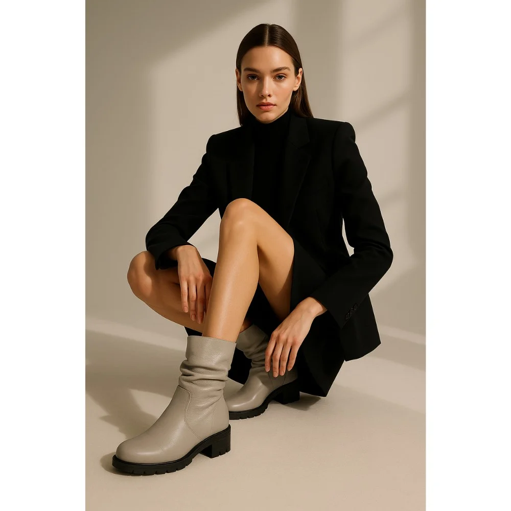 Женские кожаные зимние ботинки Steizer (Польша) модель 5751