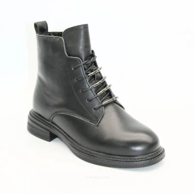 Classic black leather winter boots Anna Lucci 190217 593-d39228e-1zm black ay 5756 Lonza 192245 made of genuine leather and wool