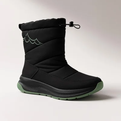 Women's black winter dutik half-boots GRUNBERG 148574 18-01E 5775 for tourism and hiking in the mountains with nano-TEX insulation