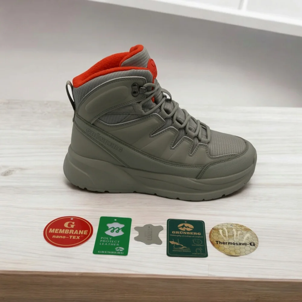 Жіночі модні шкіряні черевики GRUNBERG 148575 28-03 5776 для зимового туризму