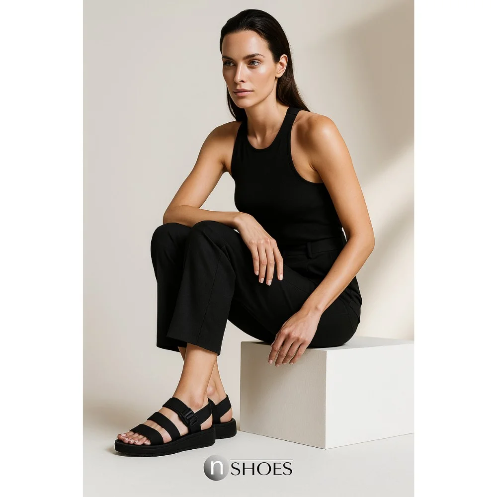 Женские легкие черные босоножки JENNY WYL0510-06 модель 5785