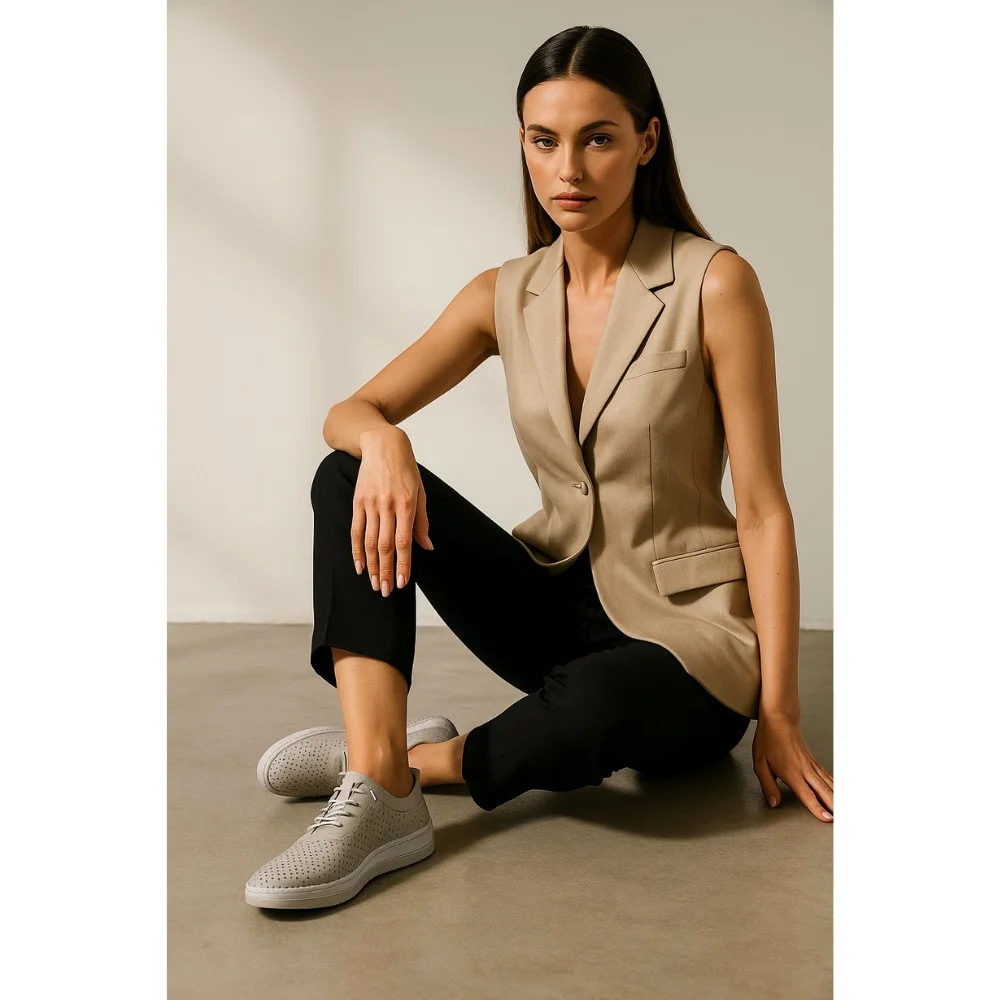 Жіночі шкіряні мокасини Anna Lucci (Туреччина) 19484 1800 Сріблястий сірий 5788