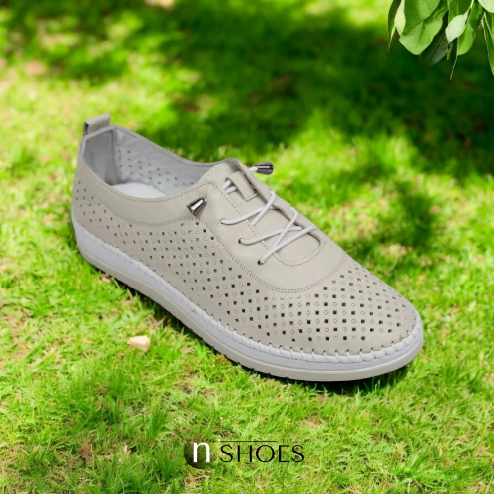 Жіночі шкіряні мокасини Anna Lucci (Туреччина) 19484 1800 Сріблястий сірий 5788