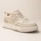 Women's fashionable skate beige sneakers CROSBY 457080 01-02W 5796 from the Bitcoin brand in the style of Lacoste Evo Logo Tongue