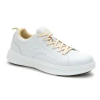 Женские модные белые кроссовки GRUNBERG 157897 02-01E 5801 из натуральной кожи от итальянского бренда в стиле Karl Lagerfeld Kapri