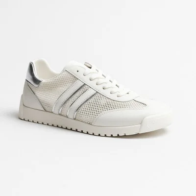 Women's white sneakers KEDDO 857189-28-01E 5817 made of genuine leather breathable with perforation for summer in the style of Hispanitas Montana-V21