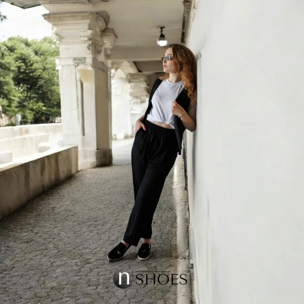 Женские модные коричневые лоферы Loro Piana модель 5842