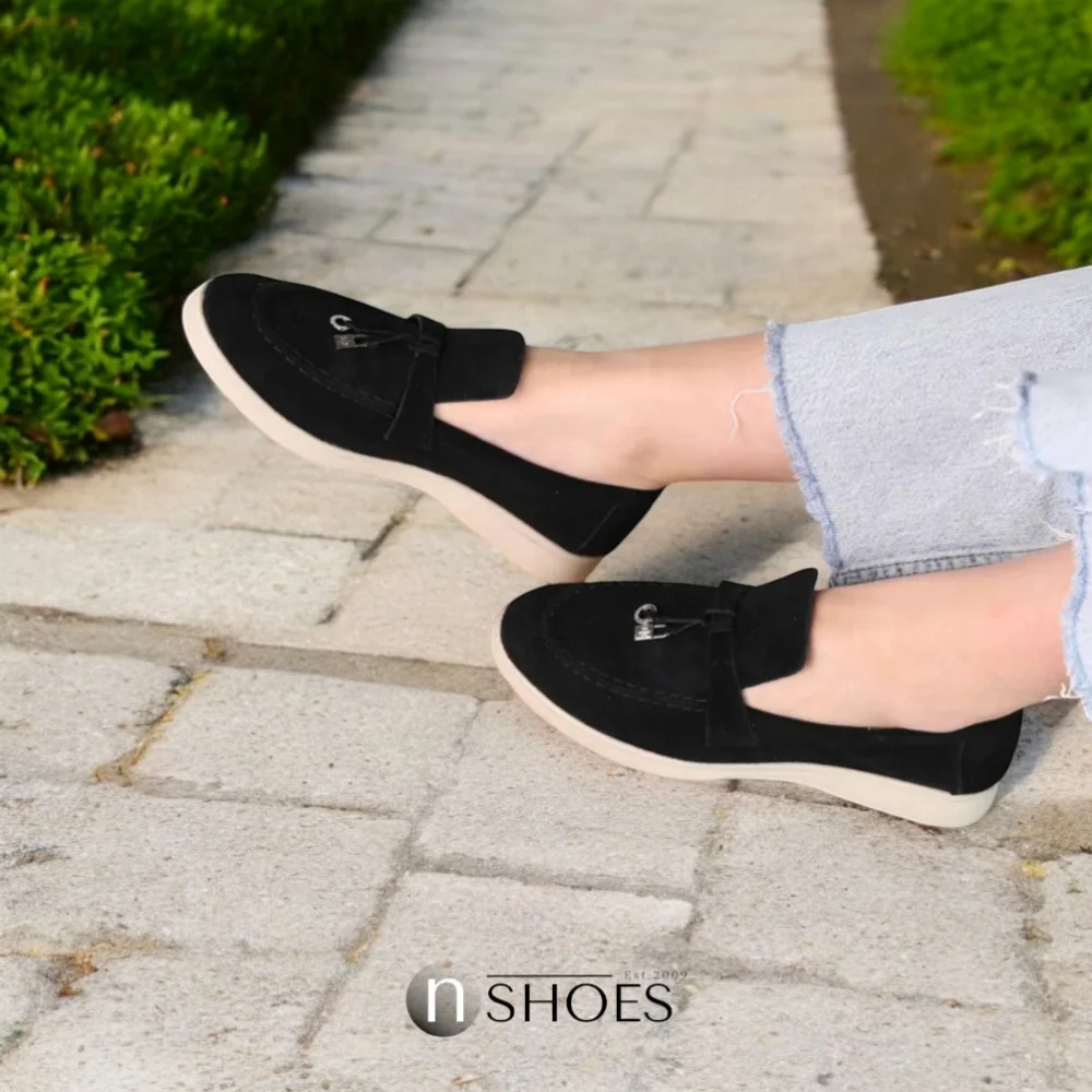 Женские модные коричневые лоферы Loro Piana модель 5842