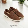 Женские модные коричневые лоферы Loro Piana модель 5842