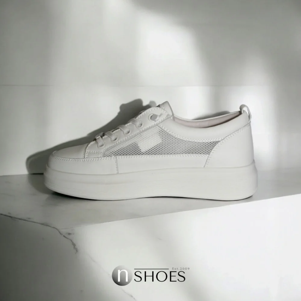 Women's white sneakers ALLSY model 5843