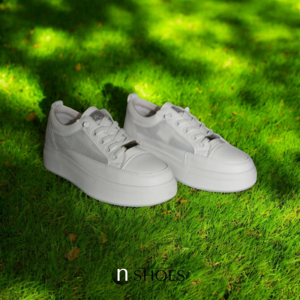 Women's white sneakers ALLSY model 5843