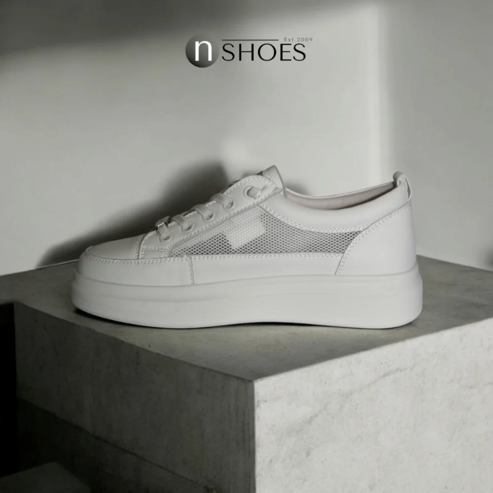 Women's white sneakers ALLSY model 5843