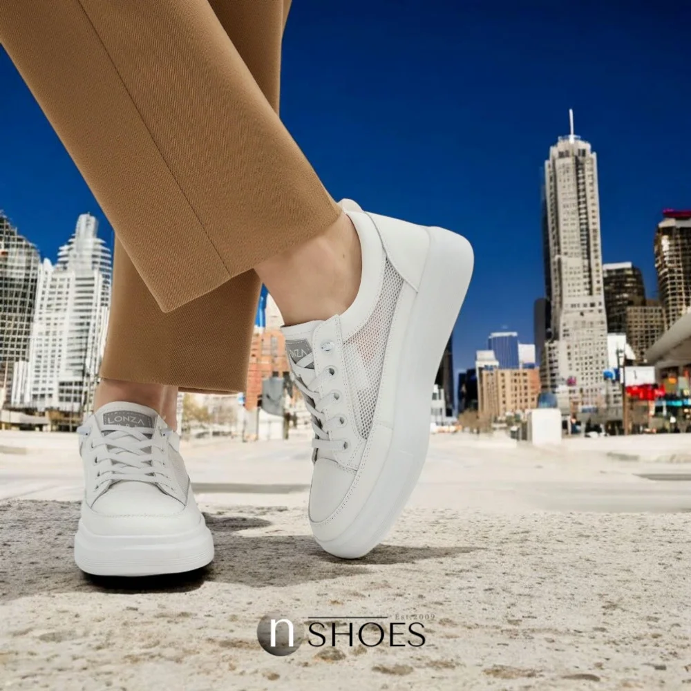 Women's white sneakers ALLSY model 5843
