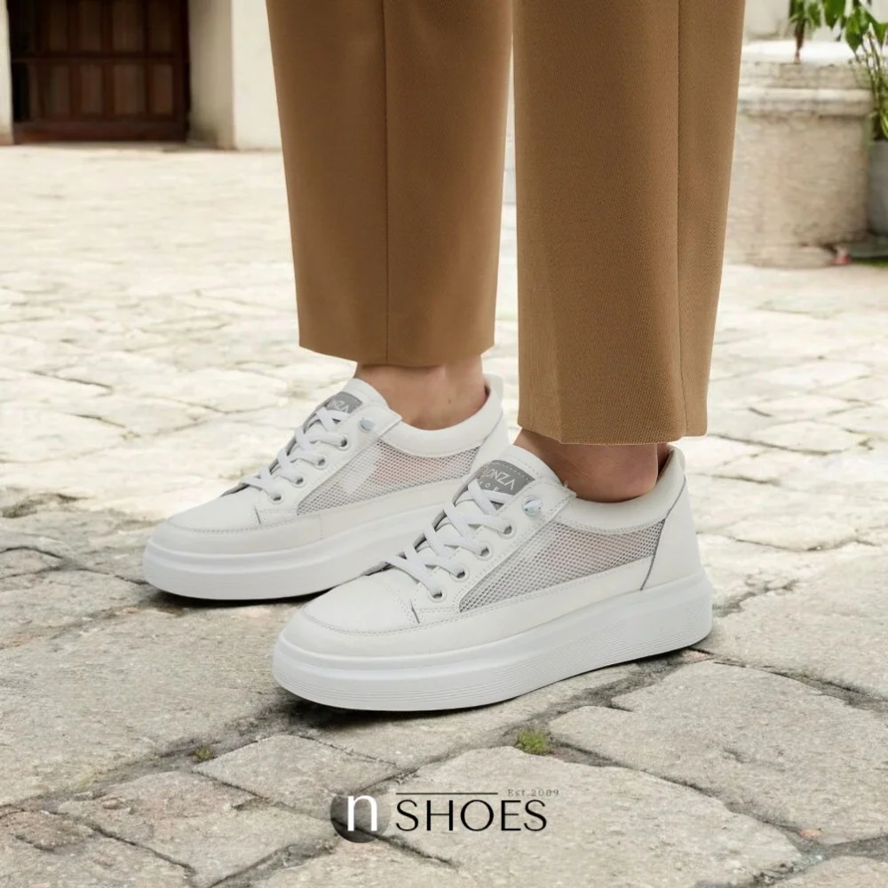 Women's white sneakers ALLSY model 5843