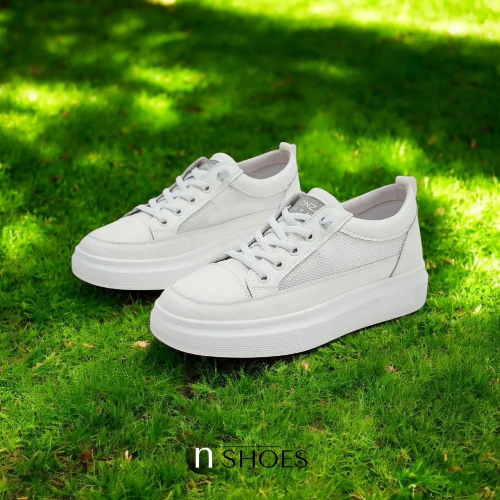 Women's white sneakers ALLSY model 5843