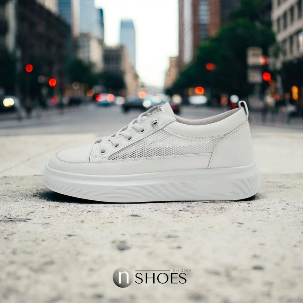 Women's white sneakers ALLSY model 5843