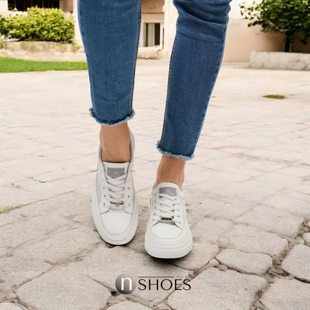 Women's white sneakers ALLSY model 5843