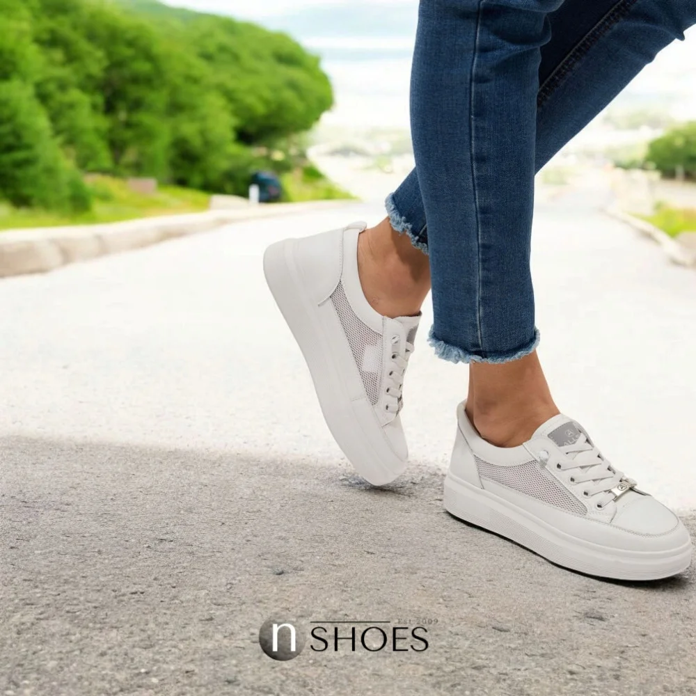 Women's white sneakers ALLSY model 5843