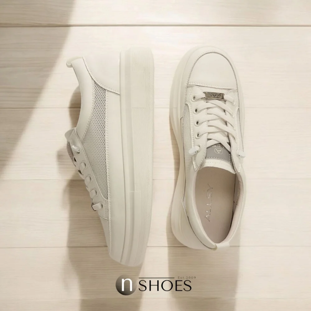 Women's white sneakers ALLSY model 5843